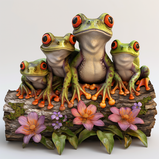 Frog Family Slate Tabletop Artwork