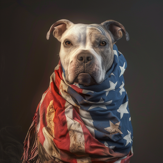 Pitty with Flag Slate Tabletop Artwork