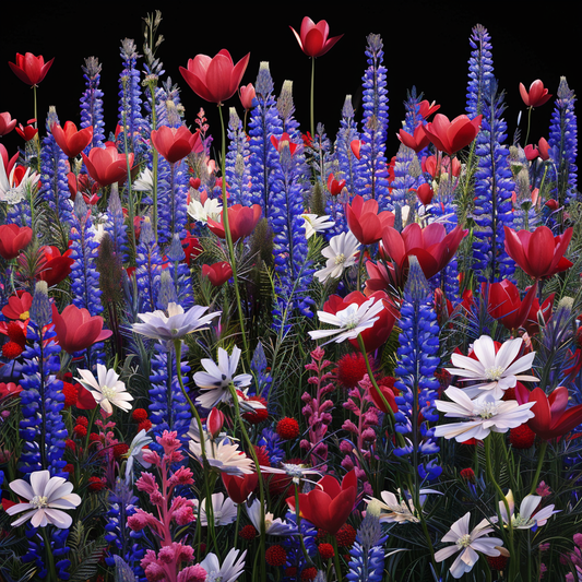 Patriotic Flowers Slate Tabletop Artwork