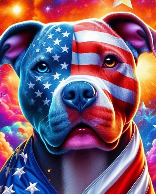 Patriotic Pitty Slate Tabletop Artwork