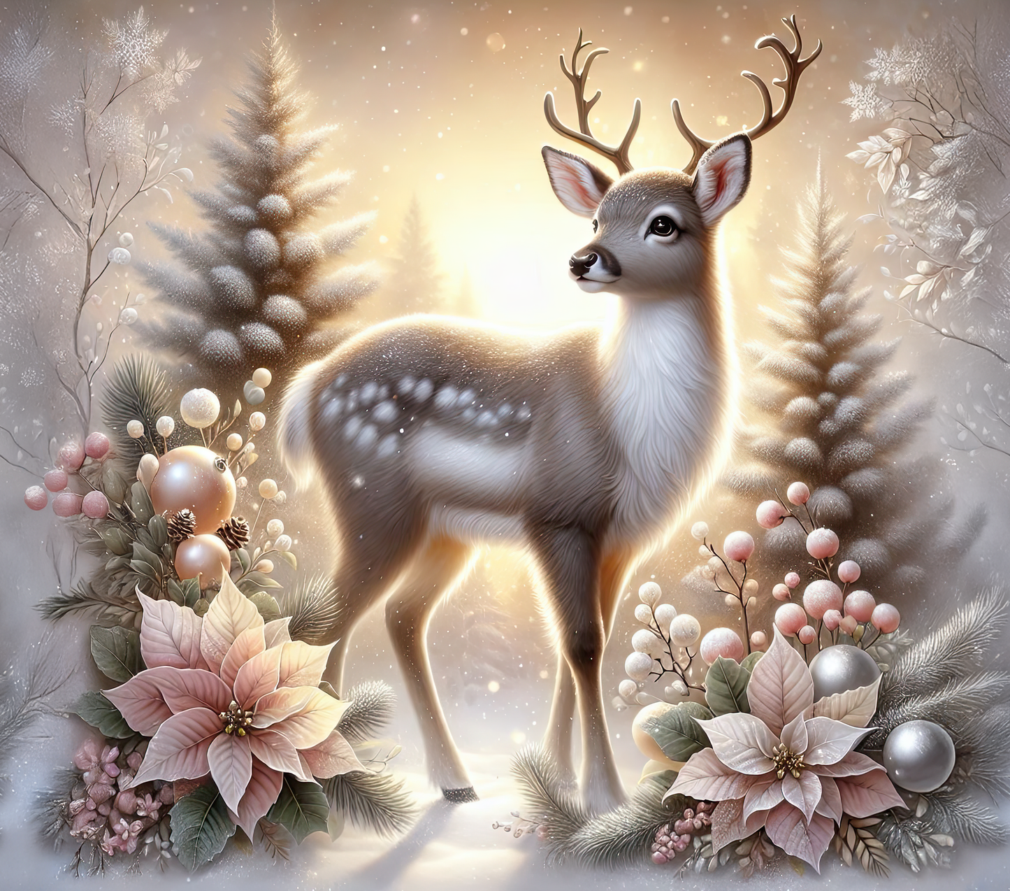 Christmas Buck Slate Tabletop Artwork