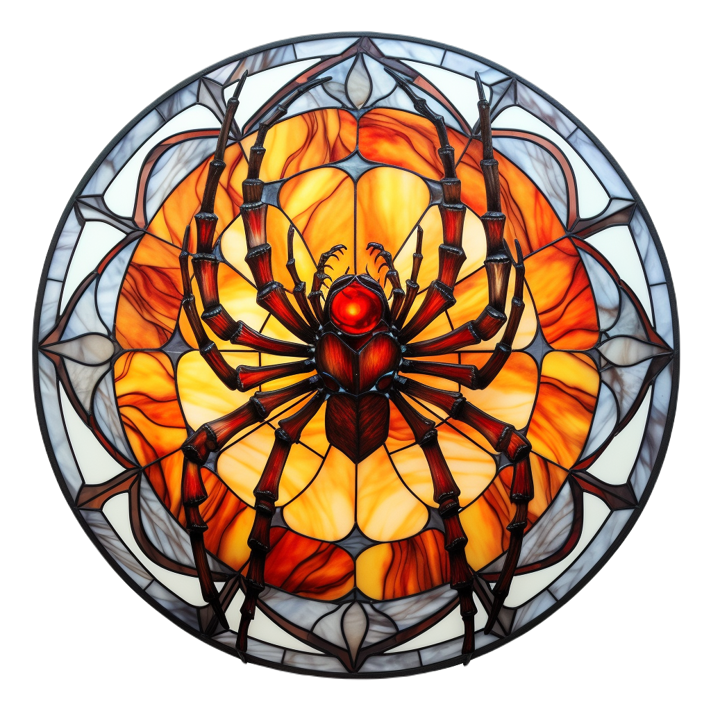 Stained Glass Spider 2 Wind Spinner