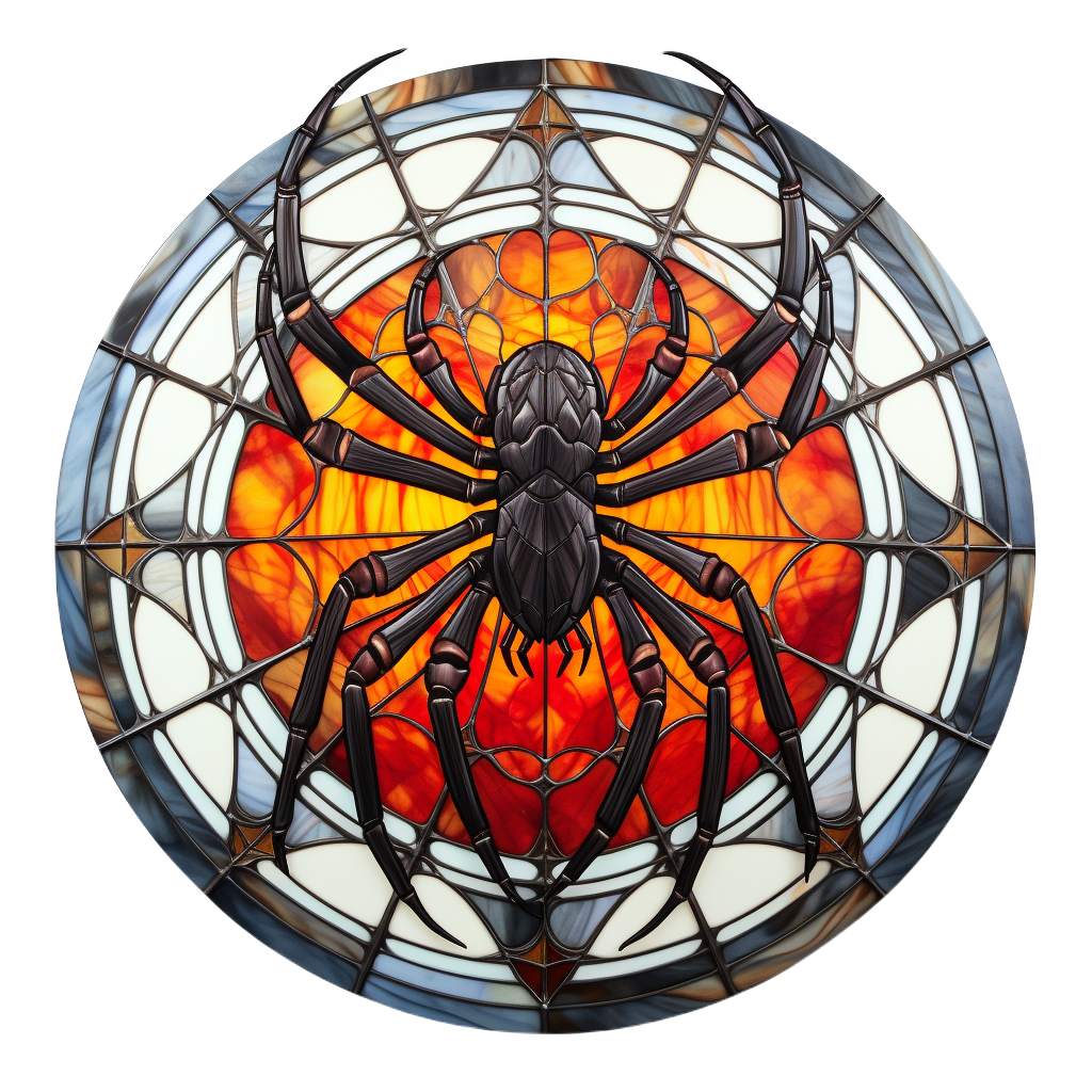 Stained Glass Spider 4 Wind Spinner