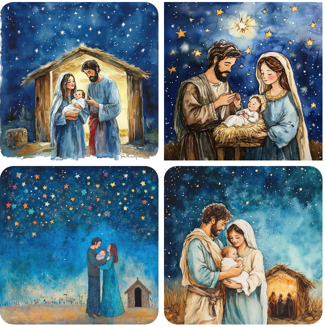 O Holy Night Slate Coasters