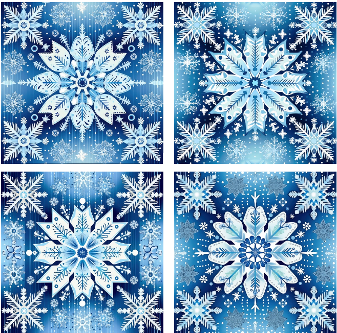 Christmas Blue Snowflakes Slate Coasters