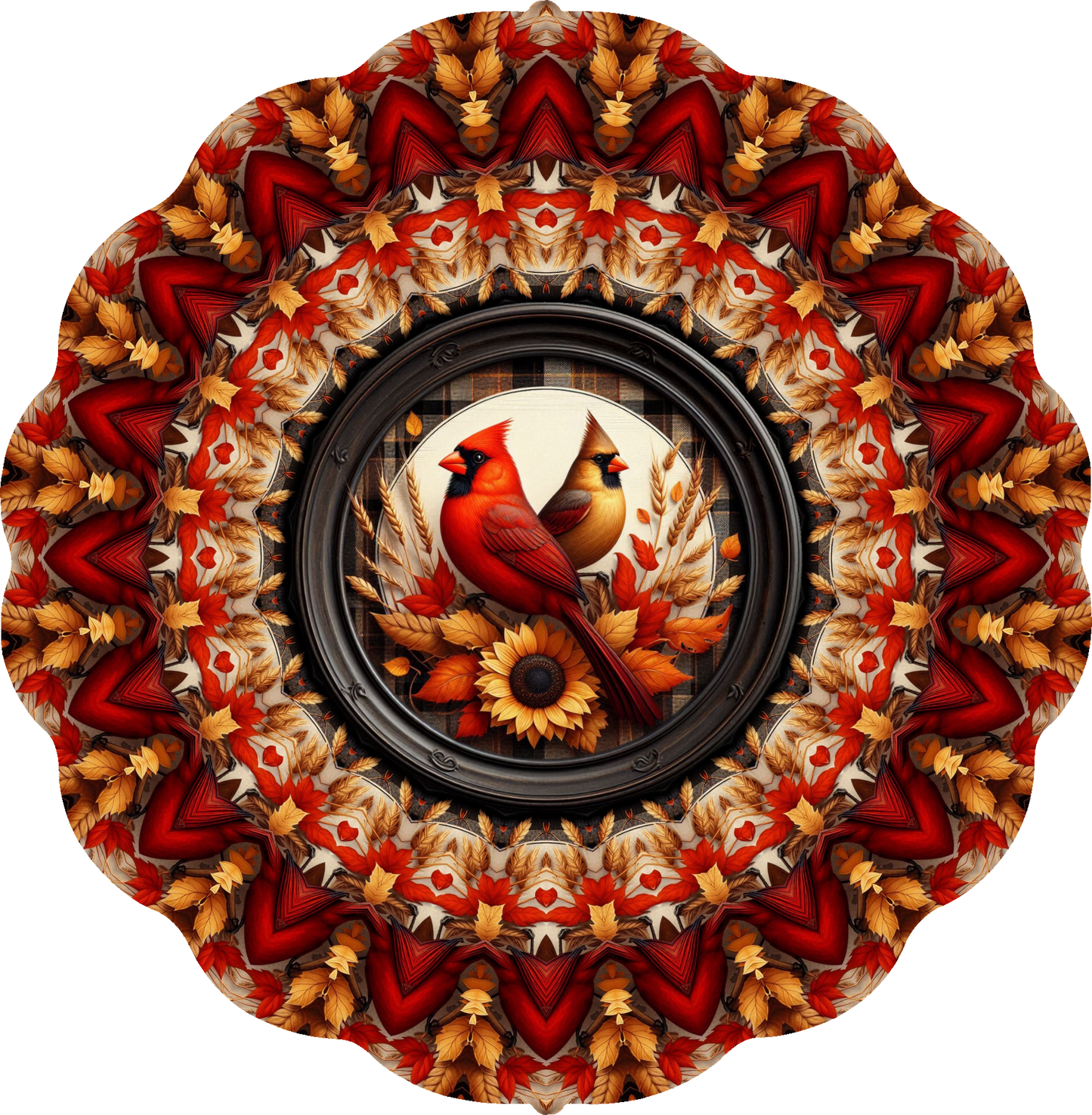 Autumn Cardinals Wind Spinner