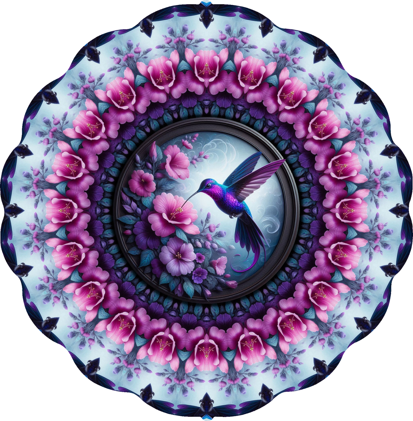 Purple Humming Bird Wind Spinner