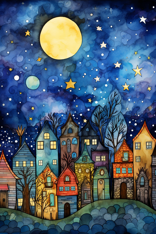 Night Skies 4 Slate Tabletop Artwork