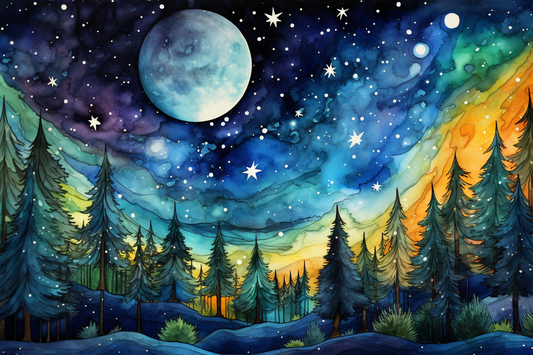 Night Skies 5 Slate Tabletop Artwork