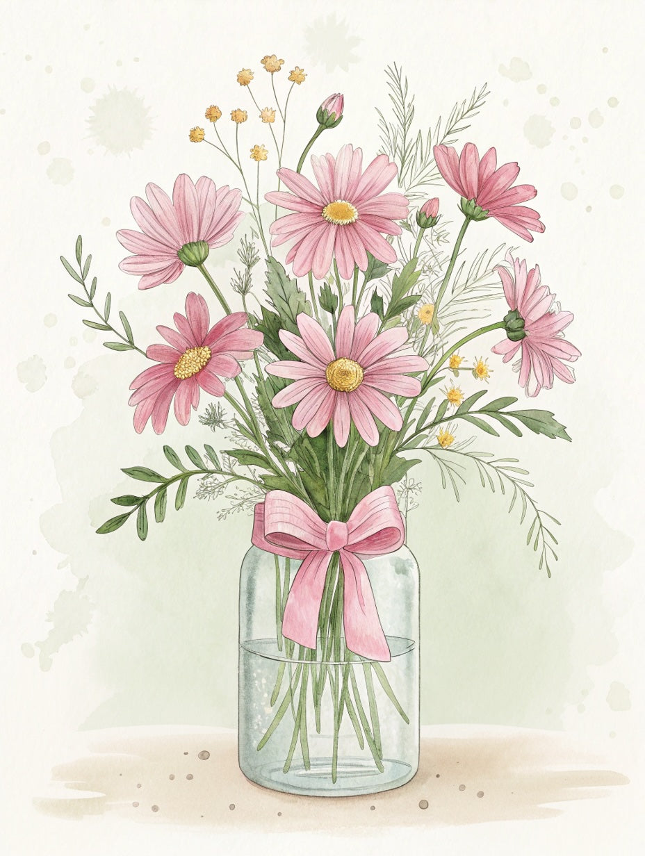 Pink Daisies Glass Cutting Board