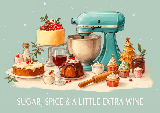 Sugar, Spice & a Little Extra Wine Glass Cutting Board