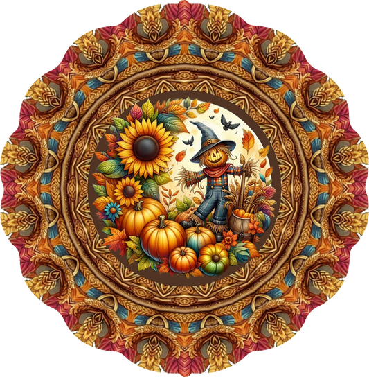 Sunflowers, Pumpkins and Scarecrow Wind Spinner