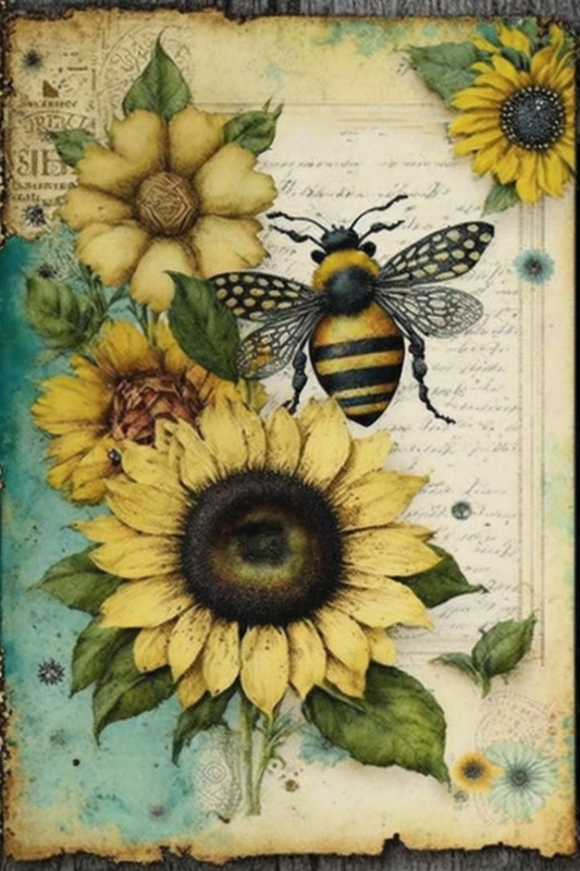 Flowers and Bee Garden Flag