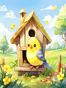 Bird House Garden Flag