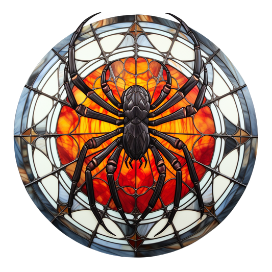 Stained Glass Spider 4 Wind Spinner
