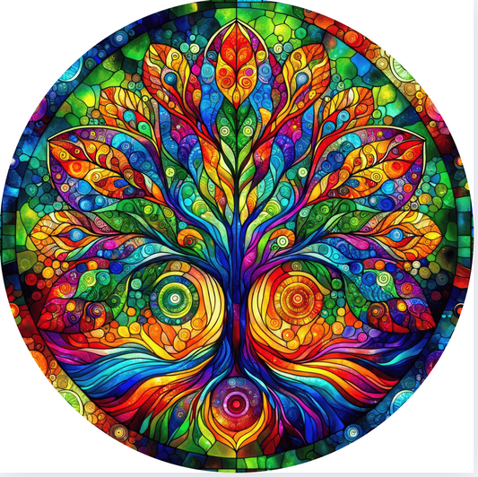 Stained Glass Tree of Life 2 Wind Spinner