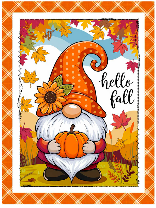 Hello Fall Gnome Slate Tabletop Artwork