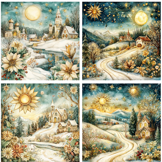 Christmas Watercolors Slate Coasters