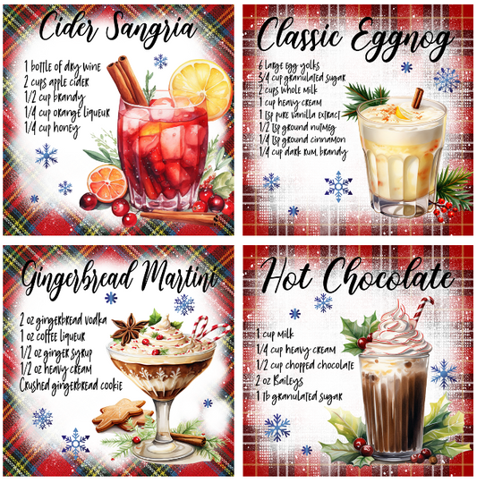 Christmas Cocktails Slate Coasters