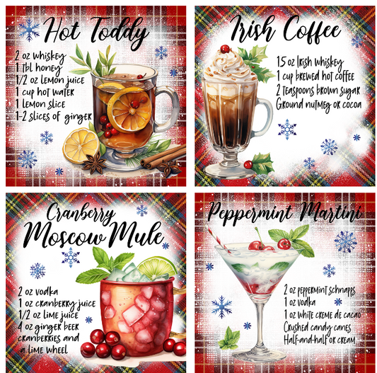 Christmas Cocktails 2 Slate Coasters
