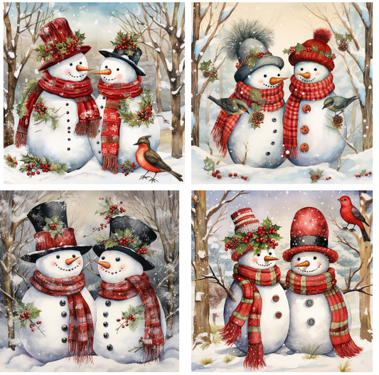 Mr. & Mrs. Snowman Slate Coasters