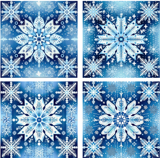Christmas Blue Snowflakes Slate Coasters