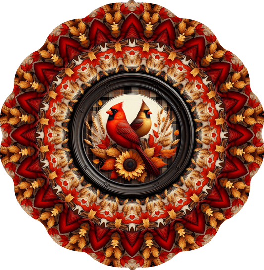 Autumn Cardinals Wind Spinner