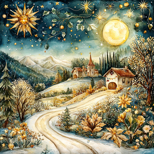 Christmas Watercolor Slate Tabletop Artwork
