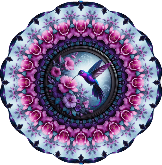 Purple Humming Bird Wind Spinner