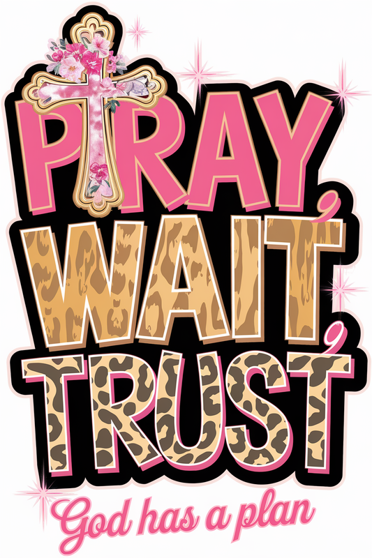 Pray, Wait, Trust Slate Tabletop Artwork