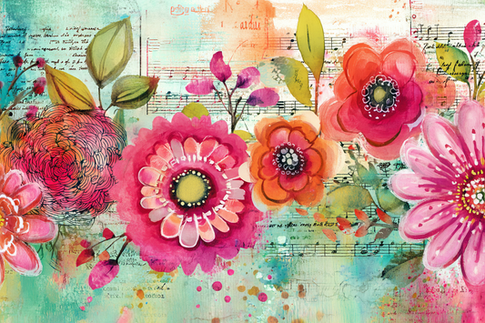 Colorful Flowers Glass Cutting Board