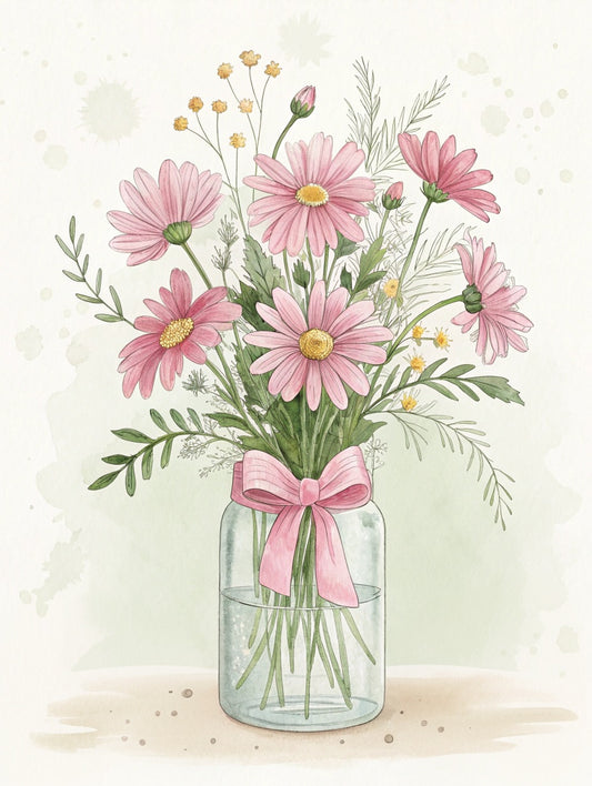 Pink Daisies Glass Cutting Board