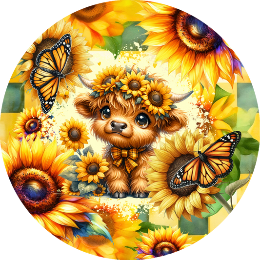 Yellow Highland Cow Wind Spinner