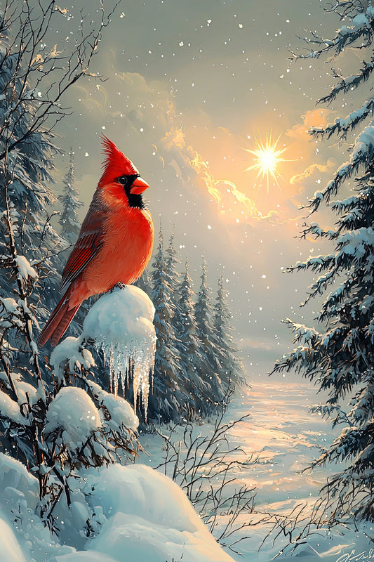 Christmas Cardinal Garden Flag