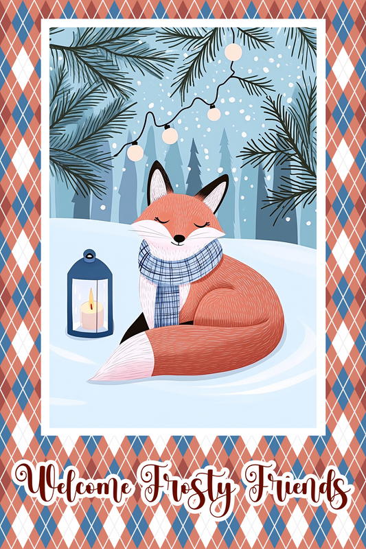 Christmas Fox Garden Flag